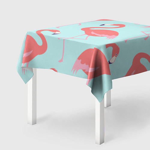Скатерть для стола Розовые фламинго / 3D-принт – фото 2
