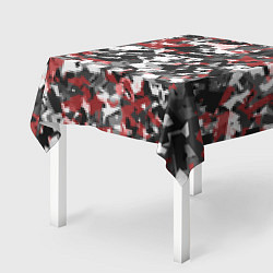Скатерть для стола Камуфляж: серый/красный, цвет: 3D-принт — фото 2