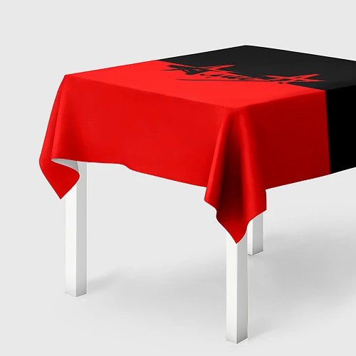 Скатерть для стола АлисА: Черный & Красный / 3D-принт – фото 2