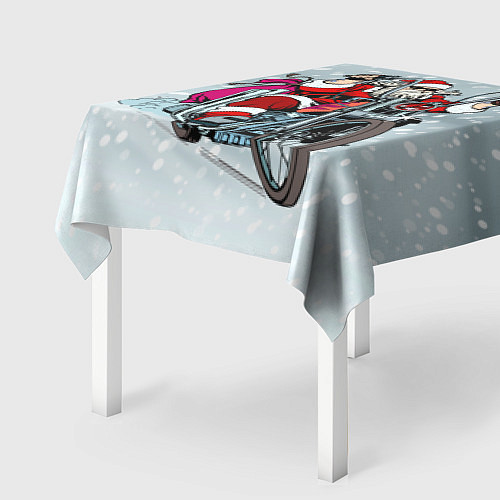 Скатерть для стола Санта Клаус байкер / 3D-принт – фото 2
