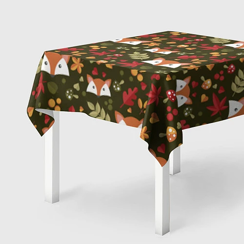 Скатерть для стола Осенние лисички / 3D-принт – фото 2