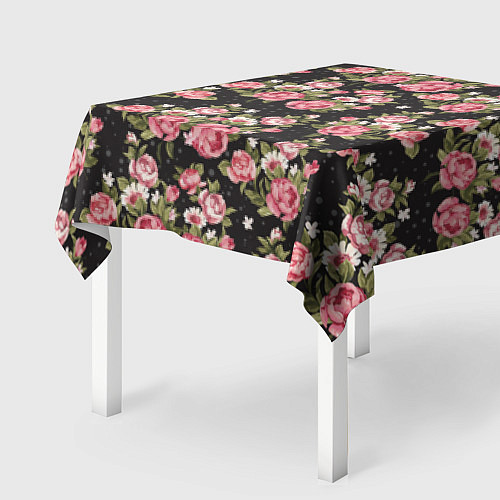 Скатерть для стола Брендовые цветы / 3D-принт – фото 2