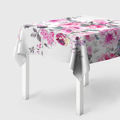 Скатерть для стола Розовые розы / 3D-принт – фото 2