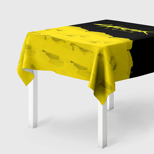 Скатерть для стола Cyberpunk 2077: Yellow & Black / 3D-принт – фото 2