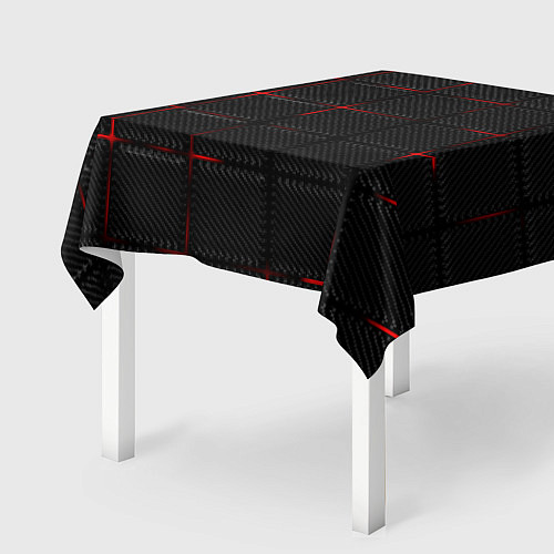 Скатерть для стола 3D Плиты Red & Black / 3D-принт – фото 2