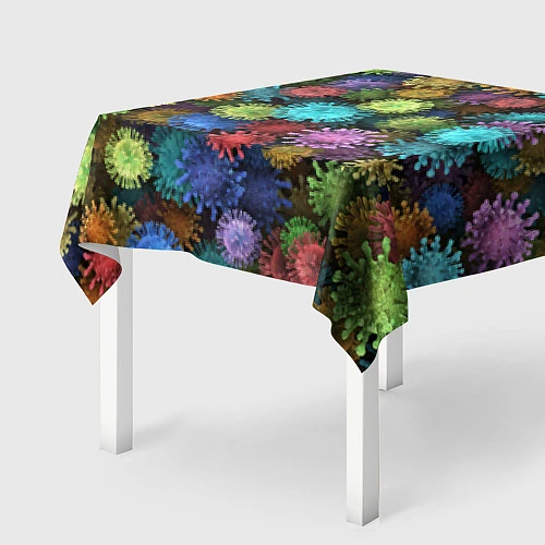 Скатерть для стола Разноцветные вирусы / 3D-принт – фото 2