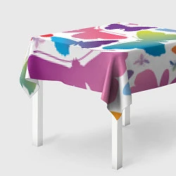 Скатерть для стола Разноцветные бабочки, цвет: 3D-принт — фото 2
