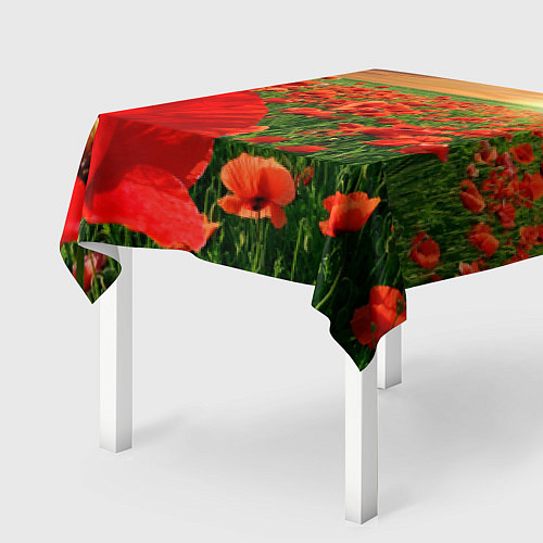 Скатерть для стола Красный мак на закате / 3D-принт – фото 2