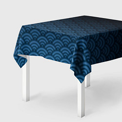Скатерть для стола Узор круги темный синий, цвет: 3D-принт — фото 2