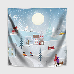 Скатерть для стола Зимний дворик, цвет: 3D-принт