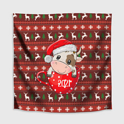 Скатерть для стола Милый новогодний бычок 2021, цвет: 3D-принт