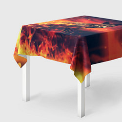 Скатерть для стола Огненная лиса, цвет: 3D-принт — фото 2