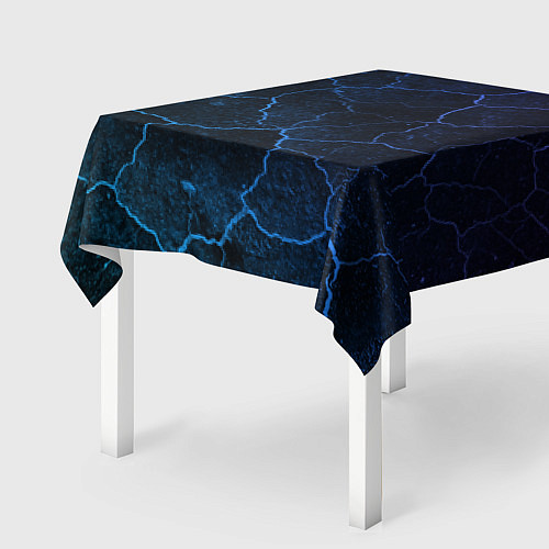 Скатерть для стола НЕОНОВЫЕ ТРЕЩИНЫ NEON CRACKS / 3D-принт – фото 2