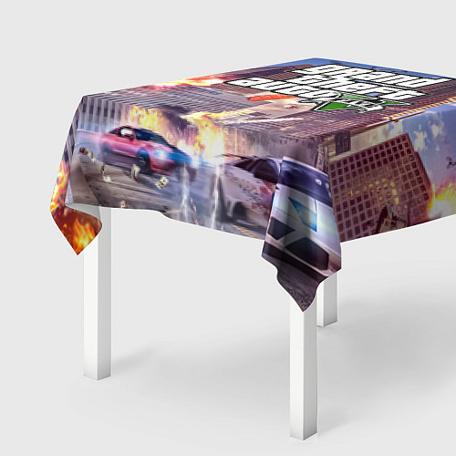 Скатерть для стола ЭКШЕН Grand Theft Auto V / 3D-принт – фото 2