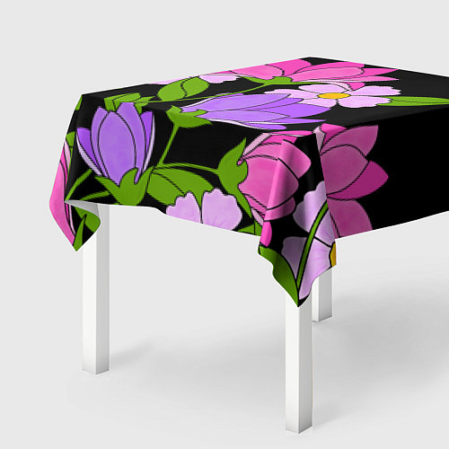 Скатерть для стола Ночные цветы / 3D-принт – фото 2