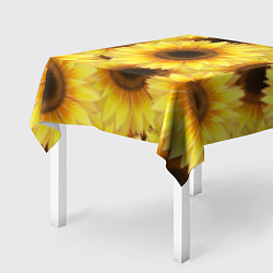Скатерть для стола Подсолнухи в поле, цвет: 3D-принт — фото 2