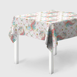 Скатерть для стола Единороги паттерном, цвет: 3D-принт — фото 2