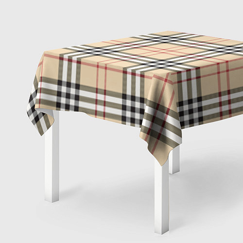 Скатерть для стола Клетчатый принт в стиле Burberry / 3D-принт – фото 2