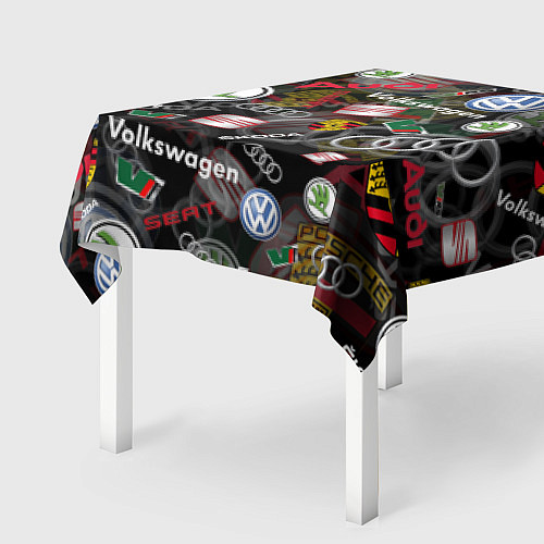 Скатерть для стола Volkswagen Group AUDI VW SEAT PORSCHE SKODA / 3D-принт – фото 2
