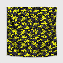 Скатерть для стола Камуфляж Пиксельный Чёрно-Жёлтый, цвет: 3D-принт
