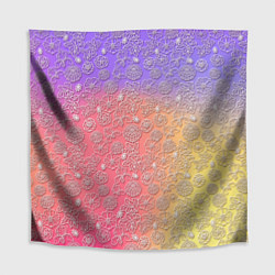 Скатерть для стола Белые цветы на цветном фоне, цвет: 3D-принт