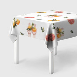 Скатерть для стола Узор Руки и Апельсины, цвет: 3D-принт — фото 2