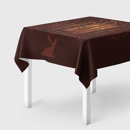 Скатерть для стола Осенний лес внутри силуэта совы / 3D-принт – фото 2