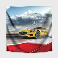 Скатерть для стола Mercedes AMG V8 Biturbo на трассе, цвет: 3D-принт