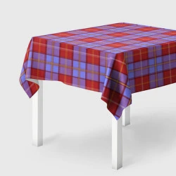 Скатерть для стола Ткань Шотландка красно-синяя, цвет: 3D-принт — фото 2
