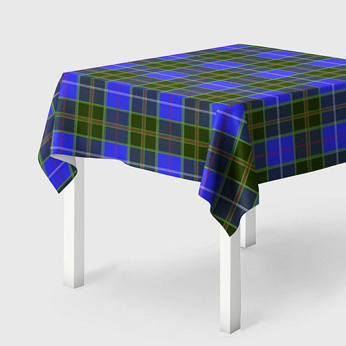 Скатерть для стола Ткань Шотландка сине-зелёная / 3D-принт – фото 2