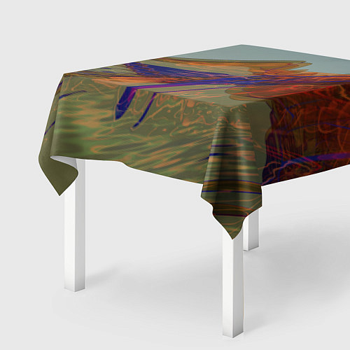 Скатерть для стола Волнообразные разноцветные музыкальные линии / 3D-принт – фото 2