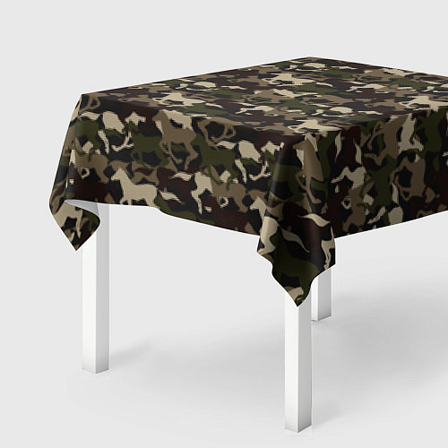 Скатерть для стола Лошади - камуфляж / 3D-принт – фото 2