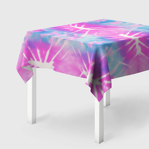 Скатерть для стола Голубо-розовый узор тай-дай / 3D-принт – фото 2
