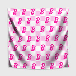 Скатерть для стола Розовая шашка и Барби, цвет: 3D-принт