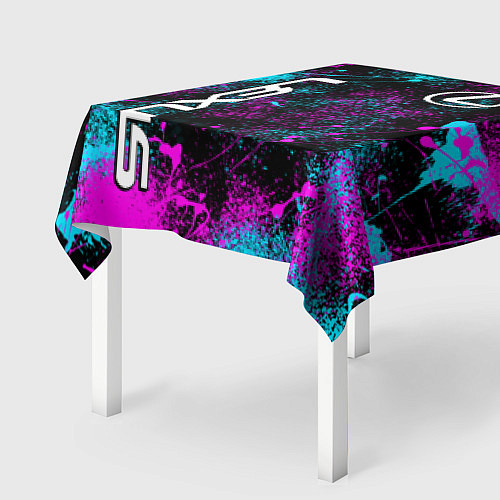 Скатерть для стола Lexus - неоновые брызги / 3D-принт – фото 2