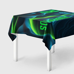 Скатерть для стола Ювентус лого на зеленых плитах, цвет: 3D-принт — фото 2