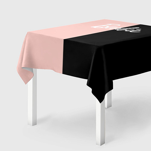 Скатерть для стола Барби - сплит нежно-персикового и черного / 3D-принт – фото 2