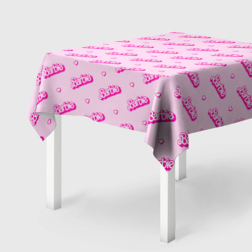 Скатерть для стола Паттерн - Барби и сердечки / 3D-принт – фото 2