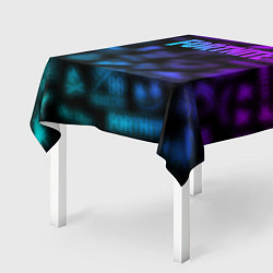 Скатерть для стола Неоновые логотипы Fortnite, цвет: 3D-принт — фото 2