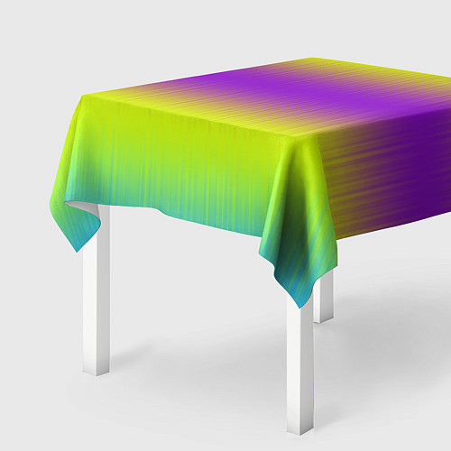 Скатерть для стола Неоновые салатовые и фиолетовые полосы / 3D-принт – фото 2