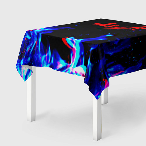 Скатерть для стола Алиса глитч огонь / 3D-принт – фото 2