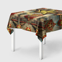 Скатерть для стола 9 мая солдаты и знамя, цвет: 3D-принт — фото 2