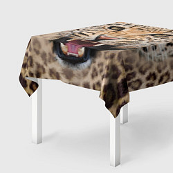 Скатерть для стола Взгляд леопарда цвета 3D-принт — фото 2