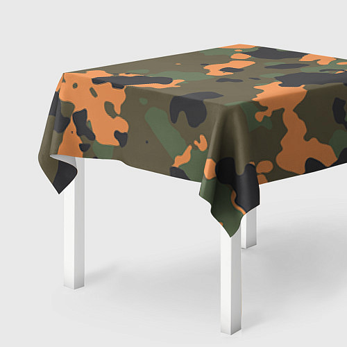 Скатерть для стола Камуфляж: хаки/оранжевый / 3D-принт – фото 2