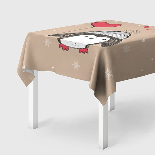 Скатерть для стола Пингвин с шариком / 3D-принт – фото 2