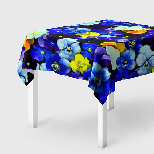 Скатерть для стола Синие цветы / 3D-принт – фото 2