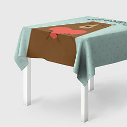 Скатерть для стола Медведь с сердцем, цвет: 3D-принт — фото 2