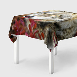 Скатерть для стола Волк в кустах, цвет: 3D-принт — фото 2