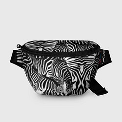 Поясная сумка Полосатая зебра, цвет: 3D-принт
