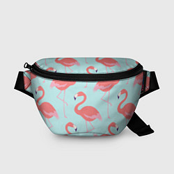 Поясная сумка Розовые фламинго, цвет: 3D-принт